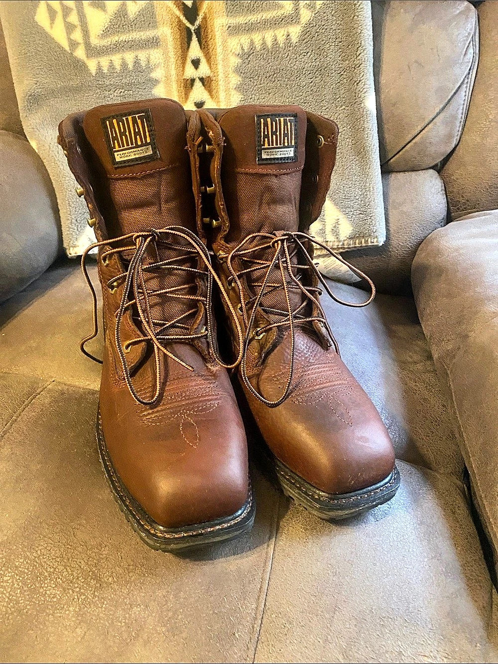 Ariat Composite Toe Work Boots Brown US 11 D